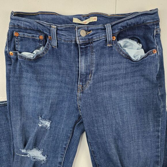 Levi's‎ Boyfriend Jeans 29 Distressed Medium Wash Denim 4484 - Picture 2 of 13